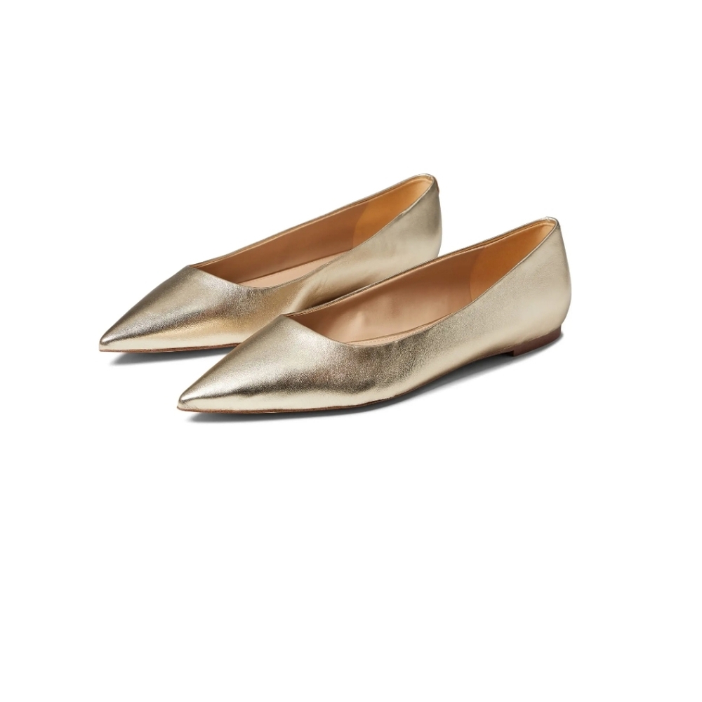 Wanda Metallic Leather Ballet Flats